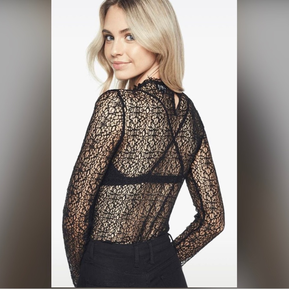 Sheer Lace long sleeve mock neck - Bardot Nordstrom